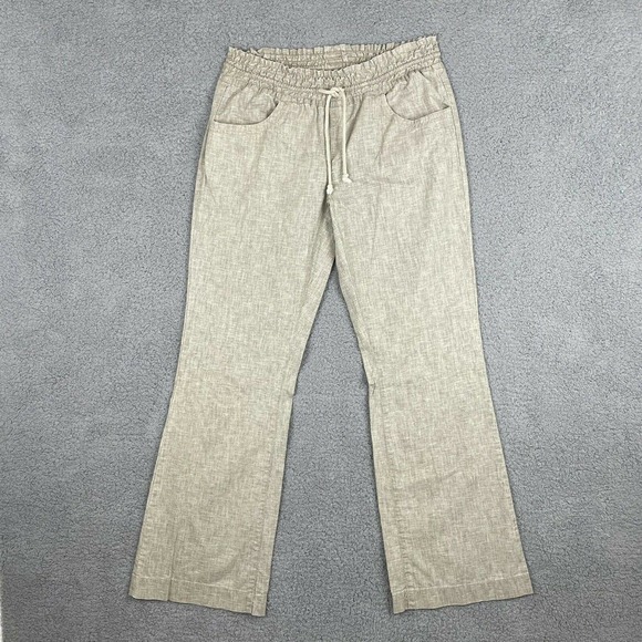 Freestyle Revolution Womens Large Linen Pants Comfort Elastic Waist Bootcut Tan - Picture 11 of 11